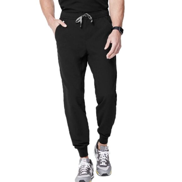 Figs Tansen Men's Black Jogger Scrub Pants- Medium